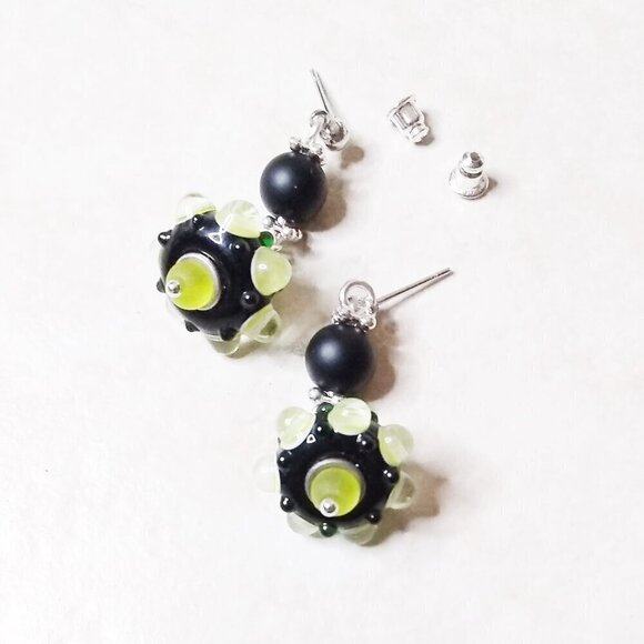 Knobby Nubby Handmade European Charm Beads! Sexy One-of-a-kind Dangle Earrings! - Picture 3 of 7